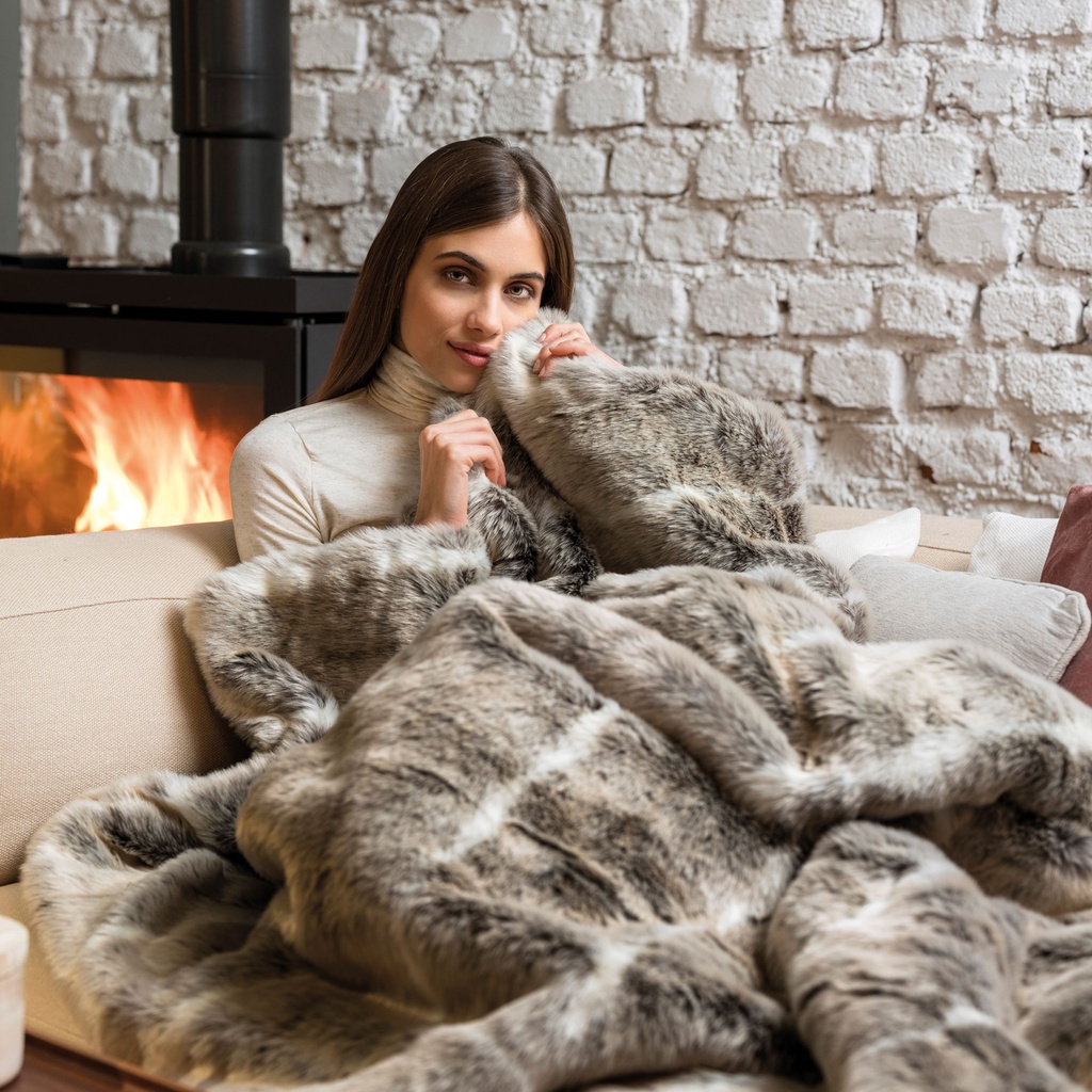 Verwarmd Plaid Faux Fur