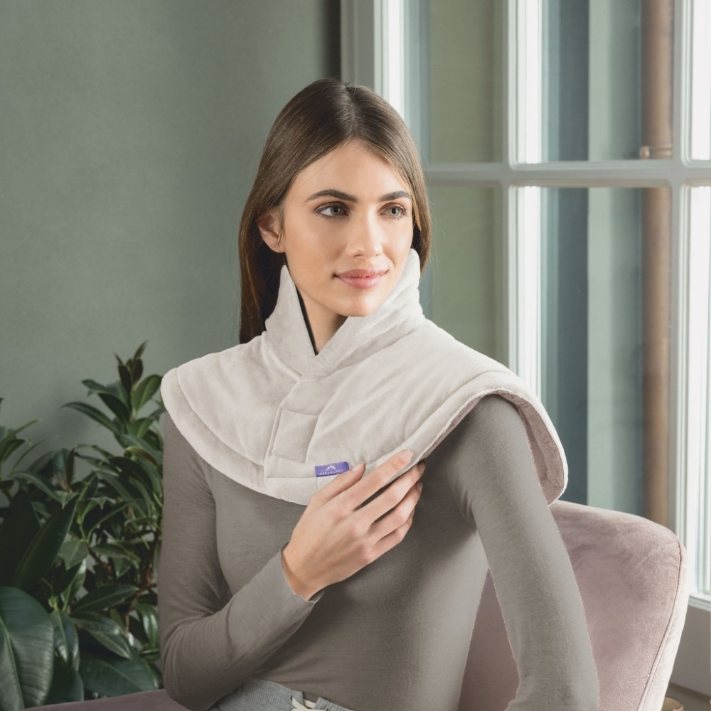 Neck and Shoulders Heating Pad Soft beige coussin chauffant warmtekussen