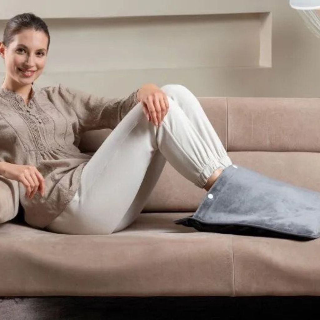Chauffe-Pieds Gris Velouté avec Doublure respirante en Sherpa - REVIVE ME