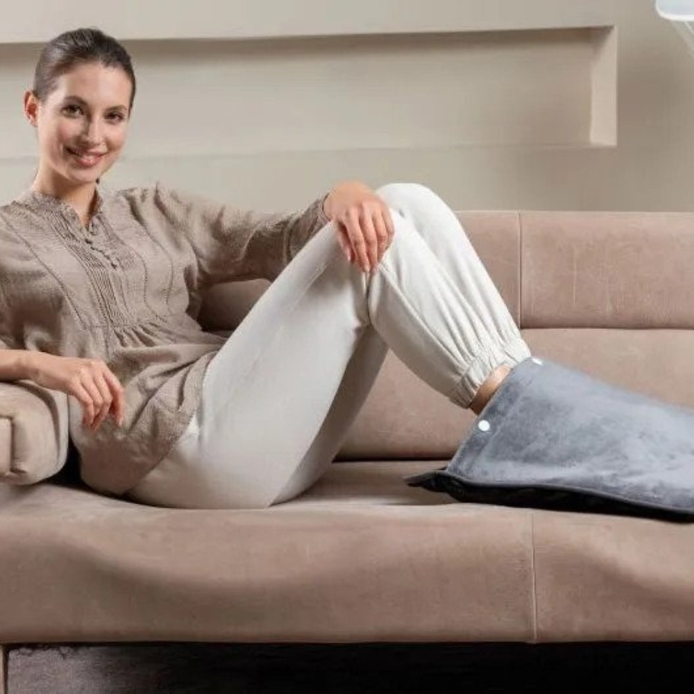 DREAMLAND Footwarmer Grey Velvet with Breathable Sherpa lining - REVIVE ME