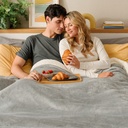 DREAMLAND Sherpa and Grey Velvet Heated Throw - Pyjama Days - Large