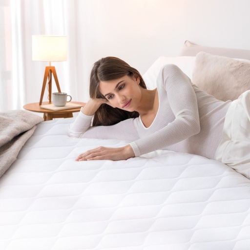 [16969] DREAMLAND Hypoallergénique Surmatelas Chauffant SIMPLE  avec 1 télécommande